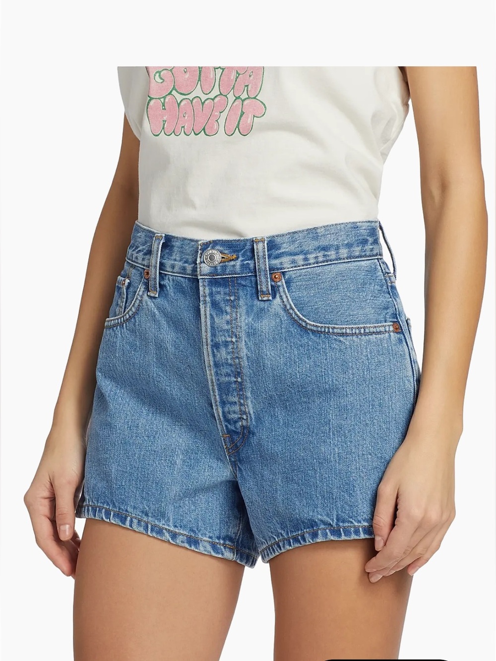 Re/done's 90S Low-slung denim Jean Shorts